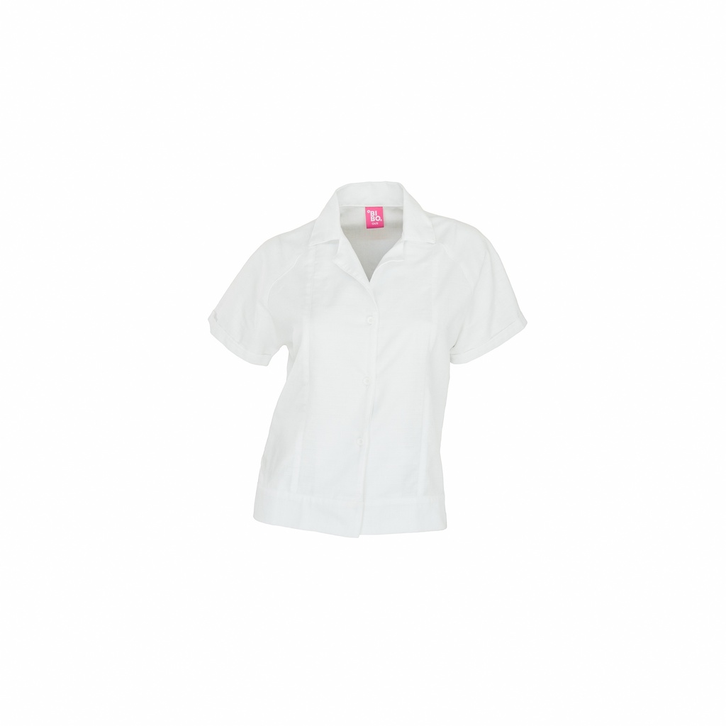 [T2151ABLAEECH] BLUSA HABANA MANGA CORTA (EXTRA EXTRA CHICA, BLANCO)