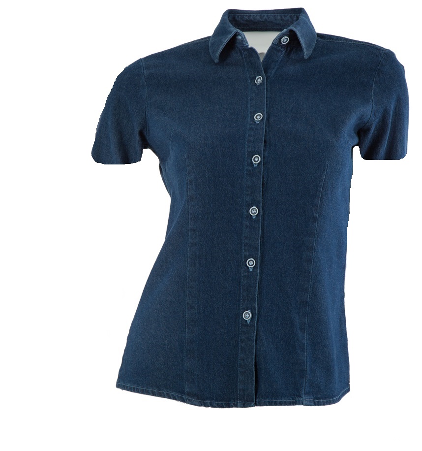 [T2041ASTOEECH] BLUSA MEZCLILLA MANGA CORTA (EXTRA EXTRA CHICA)