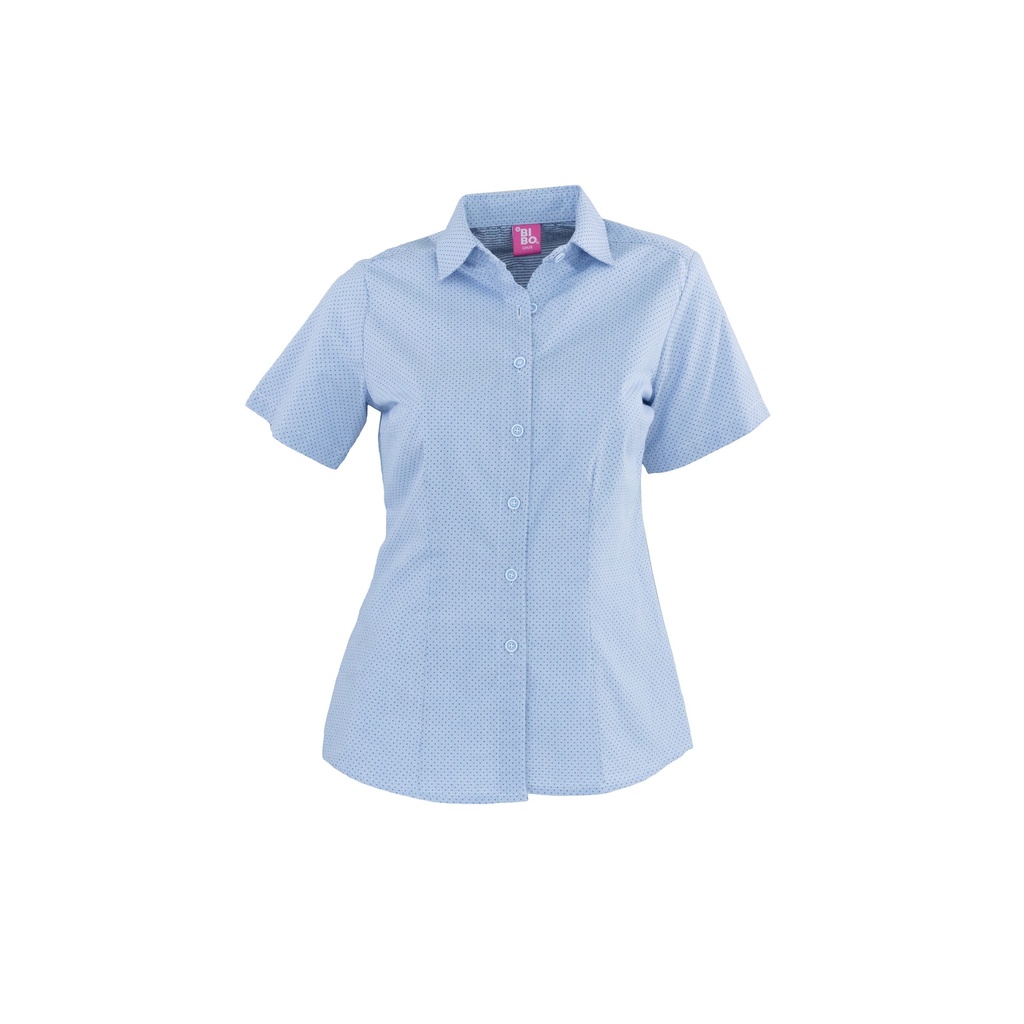 [T2141AAZUEECH] BLUSA TUNEZ MANGA CORTA (EXTRA EXTRA CHICA)